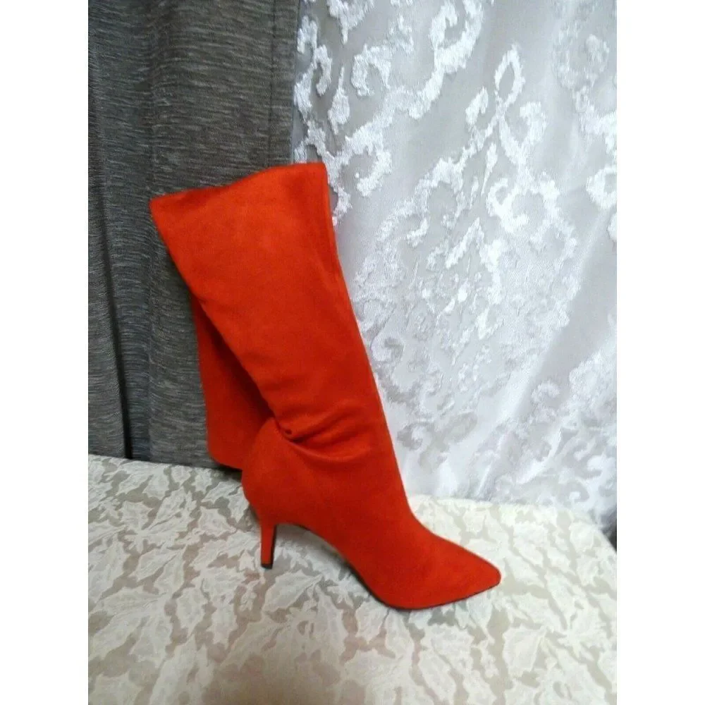 129.00 INC International Concepts Briella Sock Over-The-Knee Boot, Red L…